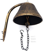 HongK- Upstreet Outdoor Dinner Bell Made For Ranch House Family Front Door Interior Exterior Décor | Wall Hanging Mount Heavy Cast Solid Iron Decoration Gold Large (H: 5" x W: 7") [P/N: ET-BELL002-L] - Image 6