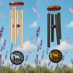 Personalized Memorial Wind Chimes for Outdoors Cowboy Horse Tribute Western Sky Sympathy Gift Custom Name Years for Loss of Loved One Dad Husband Ranch Keepsake Hanging Outdoor Remembrance - Image 3
