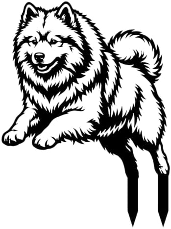 Dog Metal Garden Stake - Weatherproof Dog Silhouette Yard Art, Decorative Outdoor Sign for Lawn & Patio, Heartfelt Gift for Japanese Spitz Lovers(Jump,10") by VORISCAPE