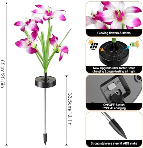 Solar Lights Outdoor, Dual Use Flower Lights with 40H Runtime - Image 3