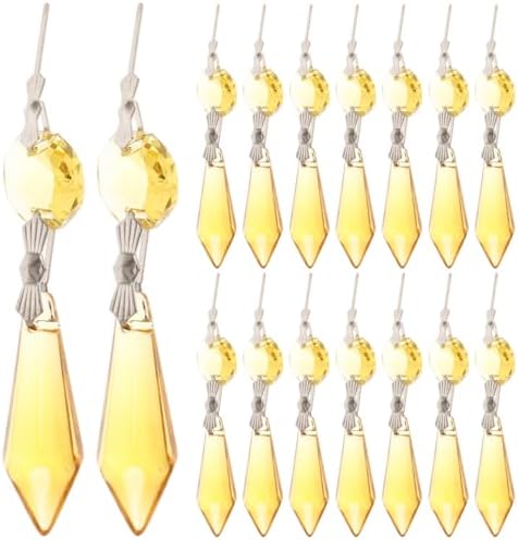 Operitacx Star Anise Bead Pendant 2.91 Inch Octagonal Crystal Chandelier Pendants 20 Pack Glass Prisms for DIY Wedding Display Curtain Crystal Decor and Garden Suncatchers by Operitacx