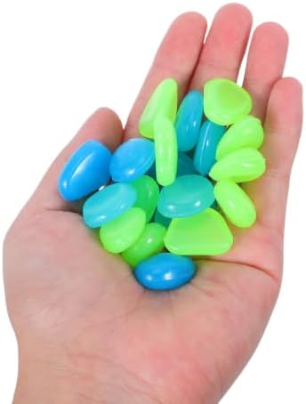 300pcs Glow in Dark Resin Pebbles, for Garden - Image 4