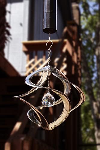 Red Carpet Studios The Original Helix Cosmix Wind Spinner, 11-Inch, Chrome and Crystal - Image 6