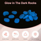 M METERXITY 50-Pack Glow in The Dark Rocks, 1.77" Resin Outdoor Garden Decorations Luminous Pebbles Stones for Garden Plants/Aquarium/Backyard Path, Aquarium Gravel [Light Blue] - Image 2