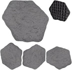 Arcadia Garden Products Set of 4, 16x17” Dark Gray Stepping Stone Fiberclay Pavers, Outdoor Garden Natural Repeatable Pattern Pathway, Faux Stone Decorative Landscaping Walkway by Unknown