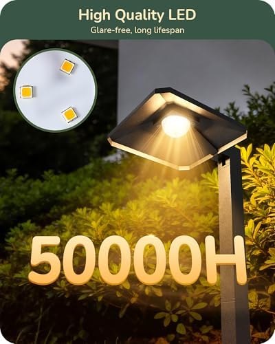 EDISHINE Low Voltage Pathway Lights, Wired Landscape Lighting, 10 Pack - Image 3