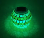 Solar Outdoor Table Lamp, Solar Powered Mosaic Glass Ball Garden Lights Waterproof Color Changing Mood Night Lights (G) - Image 5
