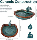 Sunnydaze 7" Fish Spout Tabletop Water Fountain, Ceramic, Aqua & Brown - Image 5