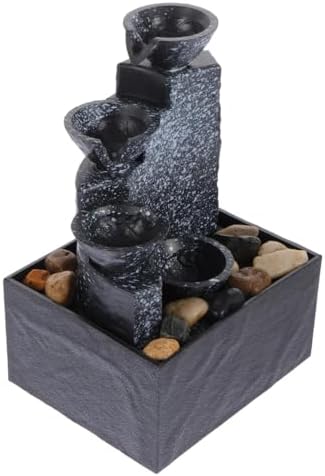 Small Resin Tabletop Water Fountain for Home Office Decor, Portable by Unknown
