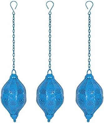 Lal Haveli Moroccan Candle Lantern Holder Hanging Tealight Decorative Set of 3 Pcs - Image 2
