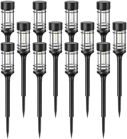 LETMY 12 Pack Solar Pathway Lights Outdoor, Solar Lights Outdoor Waterproof IP65, Bright Solar Garden Lights Outdoor, Auto On/Off Outdoor Solar Lights for Yard Walkway Driveway Landscape Garden Decor - Image 2
