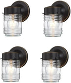 Jelly Jar Outdoor Wall Light Fixture, 4 Pack Jelly Jar Exterior Porch Light by WISBEAMSmart