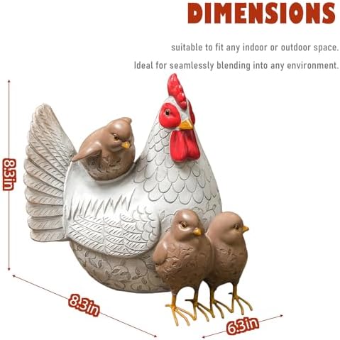 Outdoor Chicken Statue for Garden, Yard & Flower Bed Decor - Image 3