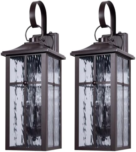 2 Pack Dusk to Dawn Outdoor Wall Lights, 23.9" Brown - Image 7