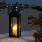 Bdor 20 Inch Outdoor Indoor Lantern Decor Black Metal Candle Lantern 1 Pack - Image 3