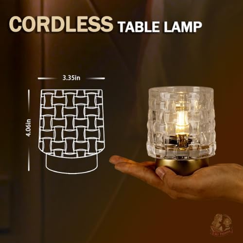MJ PREMIER Battery Operated Lamp,Small Cordless Lamp with Timer, Clear-03 - Image 2