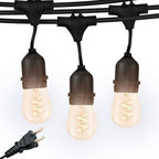 Brightech Ambience Pro - Waterproof LED Outdoor String Lights - 15 Bulbs, Dimmable 2W Vintage Spiral Edison Bulbs - 48 Ft Commercial Grade Patio Lights Cafe Ambience in Your Backyard by Brightech