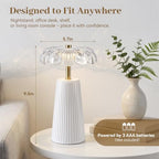 Battery Operated Lamp, Cordless Table Lamp with Timer, White - Image 2