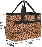Garden Tool Bag Leopard Print Garden Tool Storage Bag with Pockets Handle Portable Garden Tote Bags for Indoor Outdoor Gardening - Image 2