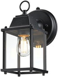 LIT-PaTH Outdoor Wall Light Fixture, Aluminum Glass, Black, 1 Pack by LIT-PaTH