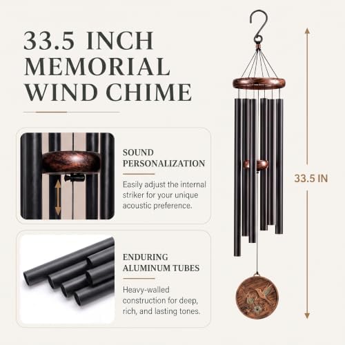 Hummingbird Wind Chimes for Outside Deep Tone, Gift for Women Mom - Image 4