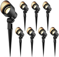 Low Voltage Spotlights 8PK 20W Halogen Floodlights 12V AC Outdoor Spot Lights Black Landscape Lighting Kit 145 Lumens 3000K with Spike Stake and Connector for Garden, Yard, Lawn by LLLIGHTINGLIVING
