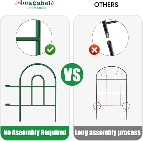 AMAGABELI 35 Panels 18in(H)×50ft(L) Decorative Garden Fence No Dig Rustproof Metal Pre-Linking Fence Panels Garden Edging Border Animal Barrier Fencing for Flower Beds Yard Patio Outdoor Decor Green - Image 5