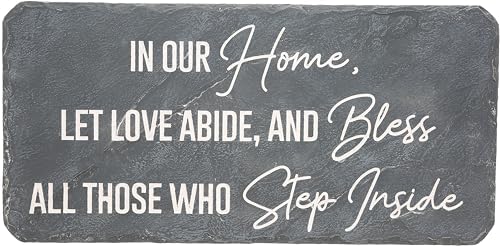 Pavilion – Bless All Those Who Step Inside Our Home – 16” Indoor Outdoor Weatherproof Decorative Garden Stepping Stone Religious Housewarming Gift by PavilionGiftCompany