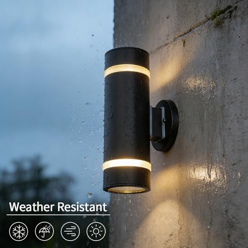 Cerdeco 13" Stainless Steel Modern Outdoor Wall Sconce Cylinder Porch Light - Image 3