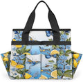 Lemon Garden Tool Bag Organizer Heavy Duty Fruit Lemon Pattern Gardening Tote Bag with 10 Pockets for Women Men Gardening Gifts by Home