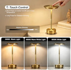LED Cordless Table Lamp Rechargeable Battery Outdoor Light Gold - Image 2