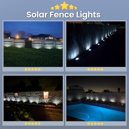 GIGALUMI Solar In-Ground Fence Lights Waterproof 16 Pack Cool White - Image 6