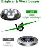 Biling Solar Ground Lights Uplight Sidelight Waterproof 12 Pack White - Image 2