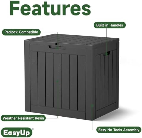 EasyUp 33 Gal Waterproof Outdoor Storage Box UV Resistant Deck Box - Image 3