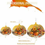Thanksgiving Fall Wind Spinner for Yard and Garden, Sunflowers Bird Orange Pumpkin Hanging Wind Spinner Outdoor 3D Kinetic Wind Sculpture Spinners Indoor Outdoor Patio Décor Ornaments Gift 12 Inch - Image 2
