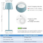 Cordless Table Lamp 5000mAh LED Rechargeable Lamp Blue, 4-Pack - Image 6