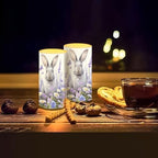 Daisy Battery Operated Candles with Timer Bunny Flameless Candles with Remote Easter Day Flickering LED Pillar Lights for Holiday Party Home Dining Table Decoration - Image 7