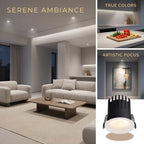 2 Pcs 3 Inch LED Recessed Light, 3.0 in Cutout Trimless Canless Lamp, 12W 4000K Full Spectrum, CRI 98 Dimmable Recessed Ceiling Light for Living Room Kitchen, Frameless Aluminum Spotlight - Image 2