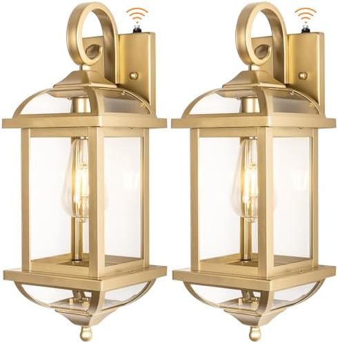 Dusk to Dawn Golden Outdoor Sconces Enclosed Bottom by DiscoverBeautyofLighting