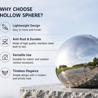 Stainless Steel Hollow Sphere Mirror Polished Decorative Metal Ball for Stair Railing Gate Fence Garden and DIY Projects,500mm - Image 7