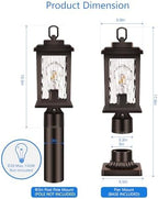 VIANIS Outdoor Post Lights Hardwired 120V, Oil Rubbed Bronze Aluminum - Image 6