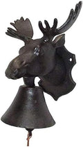 NACH Cast Iron Moose Doorbell, Small Door Bells for Homes, Rustic Dinner Bell, Kitchen Door Bell, Metal Doorbells, 5x8.5x9 inch, JS-90-089 by NACH