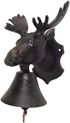 NACH Cast Iron Moose Doorbell, Small Door Bells for Homes, Rustic Dinner Bell, Kitchen Door Bell, Metal Doorbells, 5x8.5x9 inch, JS-90-089 by NACH