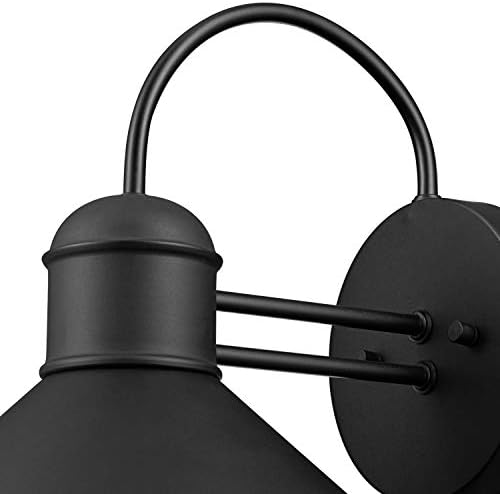 Globe Electric 44165 1-Light Outdoor Wall Sconce, 2-Pack, Weatherproof, Black Finish, Outdoor Lighting Modern, Wall Lighting, Porch Light, Front Porch Décor, Patio Décor, Outdoor, Bulb Not Included - Image 2