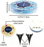 Solar Mosaic Disk Lights Outdoor, Waterproof Mosaic Glass Decorative Solar Garden Lights Auto On/Off, Decorative LED Pathway Lamp for Garden Walkway Patio Yard (Yellow) - Image 5