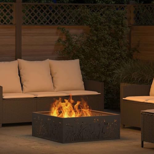 Outdoor Fire Pit 26.8 Inch Ceramic Mosaic Blue and White Steel Bowl with Three-Leg Stand and Tabletop for Garden Patio BBQ - Image 2