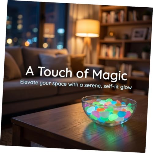 500pcs Glow in Dark Pebbles Resin Garden Decorative Stones - Image 3