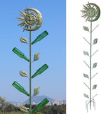 71" H Moon & Sun Face Glass Bottle Tree,Wine Bottle Trees,Bottle Tree Stand by SMQLJXC