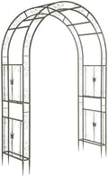 VINGLI Garden Arbor, Arch Archway for Wedding Ceremony Party, Steel Garden Trellis for Plant Climbing, Christmas Garden Decorations Pergola for Garden, Backyard, Lawn (75.5x22.8x94.5) (Olive Green) by VINGLI