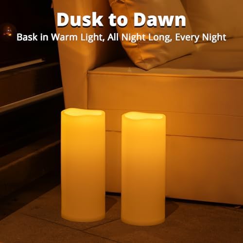 Large Waterproof Outdoor Solar Flameless Candles, 6" 8" 10" x 4" - 3 Pack - Image 5